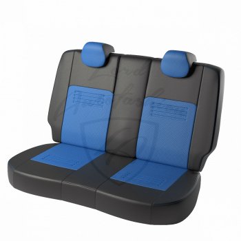 9 449 р. Чехлы для сидений Lord Autofashion Турин (экокожа) Chevrolet Lacetti седан (2002-2013) (Чёрный, вставка синий)  с доставкой в г. Пермь. Увеличить фотографию 2