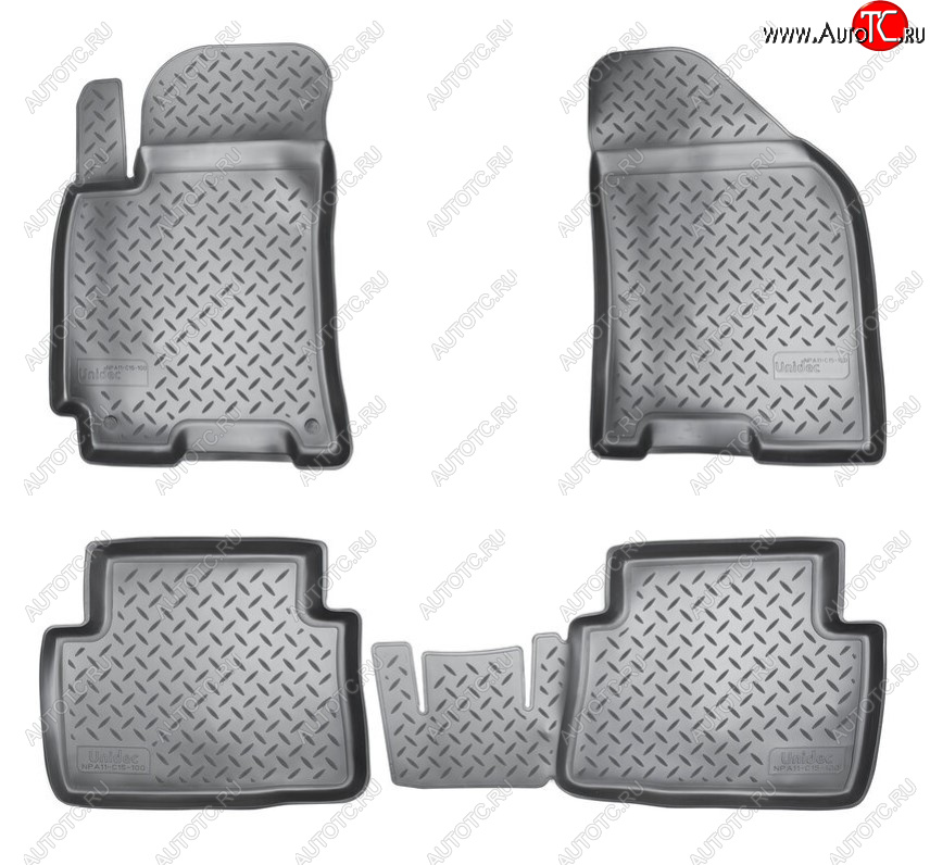 2 499 р. Комплект ковриков в салон Norplast Unidec  Daewoo Gentra ( KLAS) (2012-2025) седан (Цвет: черный)  с доставкой в г. Пермь