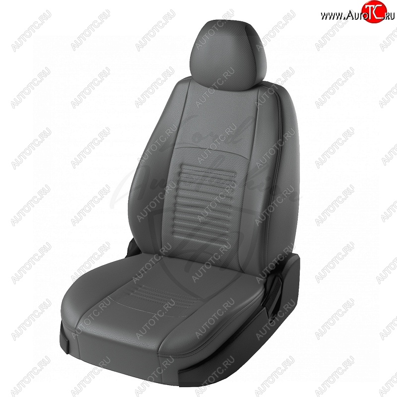 9 449 р. Чехлы для сидений Lord Autofashion Турин (экокожа) Daewoo Matiz M100 дорестайлинг (1998-2000) (Серый, вставка Серая)  с доставкой в г. Пермь