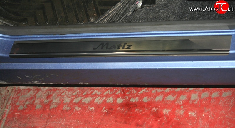 2 033 р. Комплект накладок на порожки автомобиля (рестайлинг) Novline  Daewoo Matiz  M100 (1998-2000) дорестайлинг  с доставкой в г. Пермь