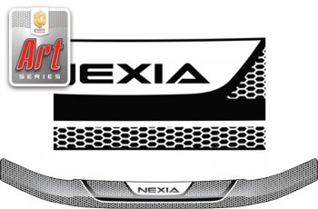 Дефлектор капота CA-Plastiс Daewoo Nexia  рестайлинг (2008-2015) (Серия Art серебро)