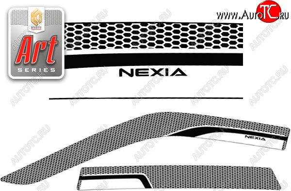 2 199 р. Дефлектора окон CA-Plastic  Daewoo Nexia  рестайлинг (2008-2015) (Серия Art серебро, Без хром.молдинга)  с доставкой в г. Пермь