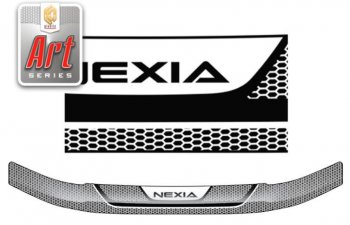 2 079 р. Дефлектор капота CA-Plastiс  Daewoo Nexia  дорестайлинг (1995-2008) (Серия Art белая)  с доставкой в г. Пермь. Увеличить фотографию 2