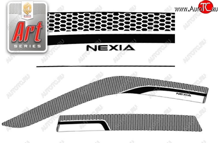 2 199 р. Дефлектор капота CA-Plastiс  Daewoo Nexia  дорестайлинг (1995-2008) (Серия Art белая, Без хром.молдинга)  с доставкой в г. Пермь