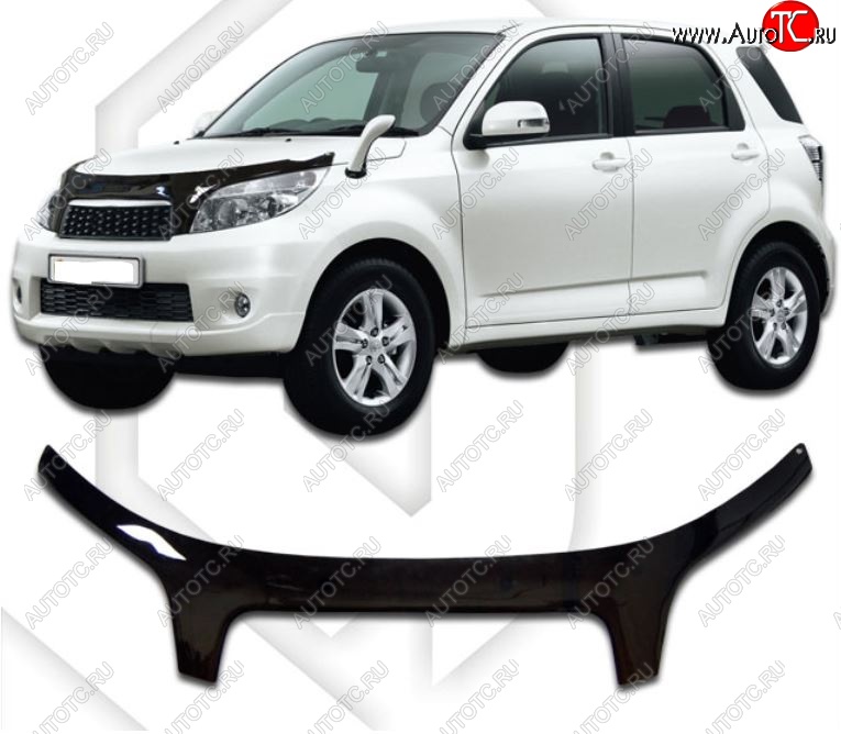 2 599 р. Дефлектор капота CA-Plastic exclusive Daihatsu Be-Go J200 дорестайинг (2006-2008) (Classic черный, Без надписи)  с доставкой в г. Пермь