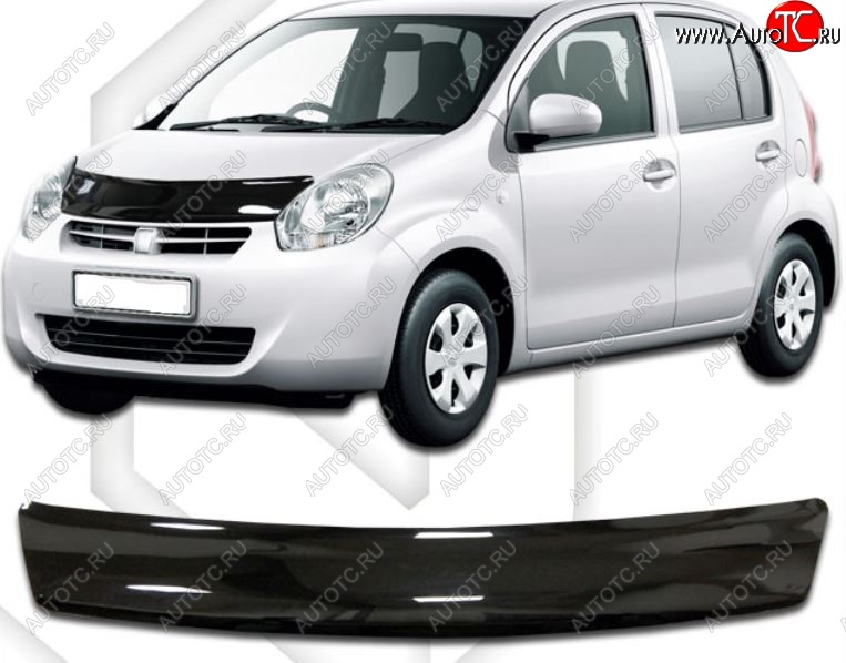 1 899 р. Дефлектор капота CA-Plastic  Daihatsu Boon  M600 (2010-2014) (Classic черный, Без надписи)  с доставкой в г. Пермь