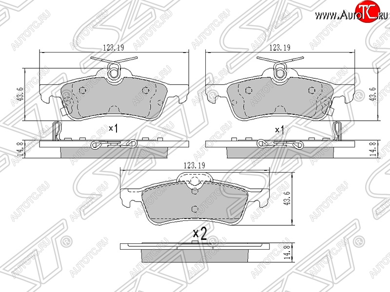 719 р. Колодки тормозные SAT (задние) Toyota Yaris XP90 дорестайлинг, хэтчбэк 5 дв. (2005-2008)  с доставкой в г. Пермь