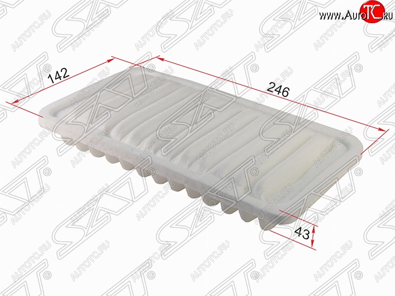 277 р. Фильтр воздушный двигателя SAT (1.3l, 246х142х43 mm)  Daihatsu Terios ( J100,  J102,J122) (1997-2005), Toyota Cami  J100 (1999-2006)  с доставкой в г. Пермь