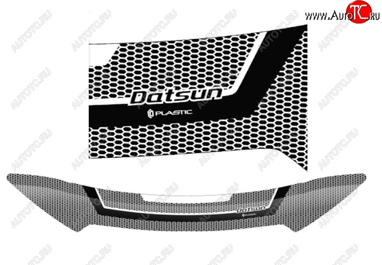 2 299 р. Дефлектор капота CA-Plastiс  Datsun mi-DO - on-DO (Серия Art графит)  с доставкой в г. Пермь