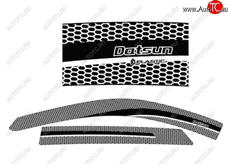 2 159 р. Дефлектора окон CA-Plastic  Datsun mi-DO (2014-2021) хэтчбэк (Серия Art черная, Без хром.молдинга)  с доставкой в г. Пермь