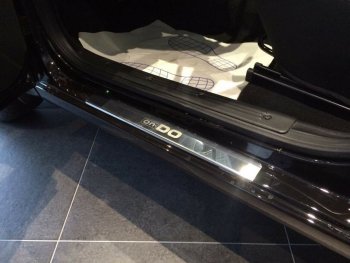 2 179 р. Накладки порожков салона INOX Datsun mi-DO хэтчбэк (2014-2021) (нержавеющая сталь)  с доставкой в г. Пермь. Увеличить фотографию 3