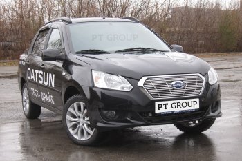 6 479 р. Накладка на решетку радиатора Petroil Tuning  Datsun on-DO (2014-2019) седан дорестайлинг (Нержавейка)  с доставкой в г. Пермь. Увеличить фотографию 4