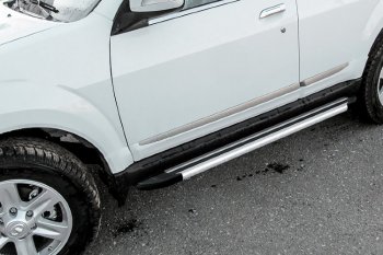 10 699 р. Пороги алюминиевые Slitkoff Derways Hower Н3 (2017-2019) (Luxe Silver)  с доставкой в г. Пермь. Увеличить фотографию 2