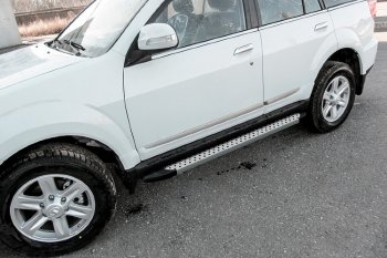 17 399 р. Пороги алюминиевые Slitkoff  Derways Hower Н3 (2017-2019) (Standart Silver)  с доставкой в г. Пермь. Увеличить фотографию 2