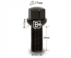 Колёсный болт длиной 28 мм Вектор M14 1.5 28 под гаечный ключ (пос.место: сфера) Honda Pilot YF6 рестайлинг (2018-2021) 