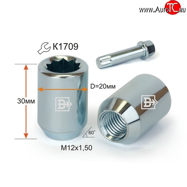 79 р. Колёсная гайка Вектор M12 1.5    с доставкой в г. Пермь