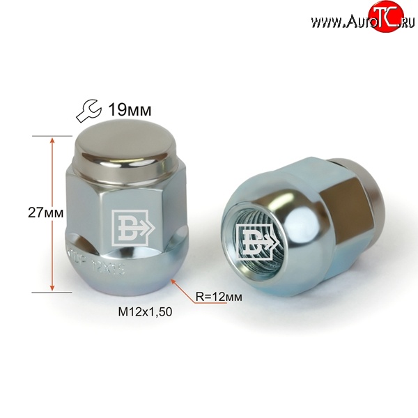 189 р. Гайка под гаечный ключ (пос.место: конус) диска колеса Вектор M12x1.5    с доставкой в г. Пермь