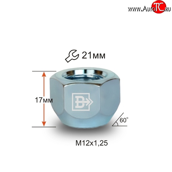 36 р. Колёсная гайка Вектор M12 1.25 Лада Приора 2172 хэтчбек дорестайлинг (2008-2014)