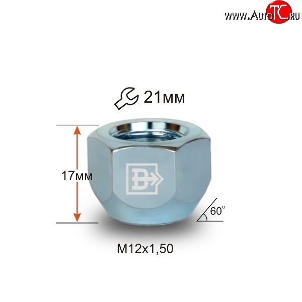 36 р. Колёсная гайка Вектор M12 1.5 Honda Mobilio 2 DD4,DD5 1-ый рестайлинг (2017-2019)