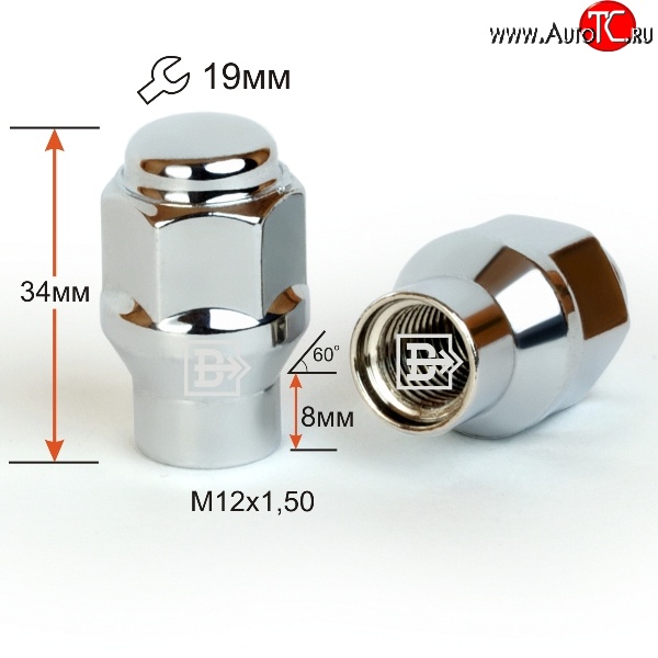 89 р. Колёсная гайка Вектор M12 1.5    с доставкой в г. Пермь
