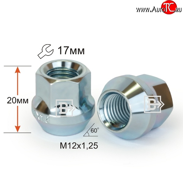 59 р. Колёсная гайка Вектор M12 1.25    с доставкой в г. Пермь