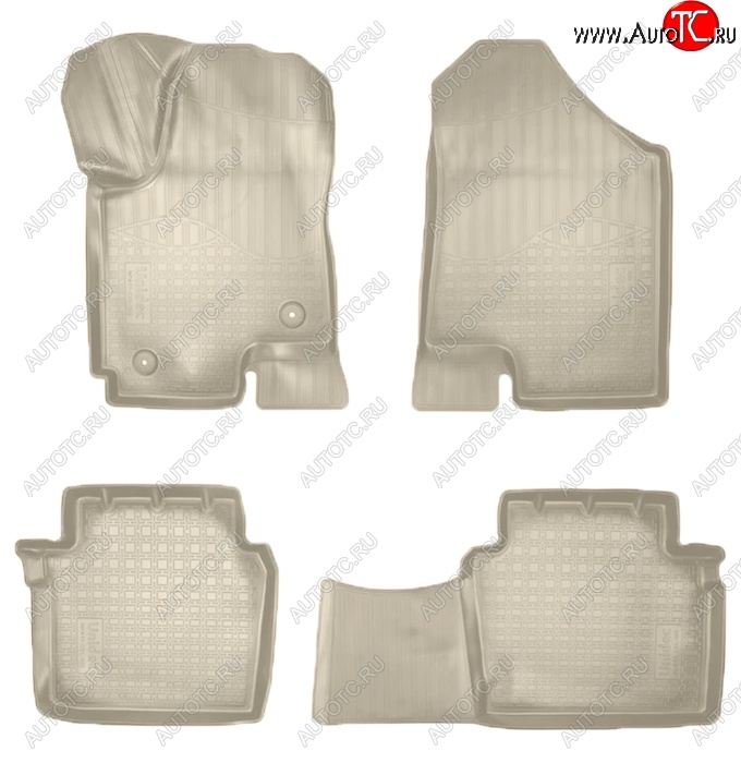 2 759 р. Коврики салонные Noplast (3D)  Dong Feng 580  1 (2018-2025) рестайлинг (Бежевые)  с доставкой в г. Пермь
