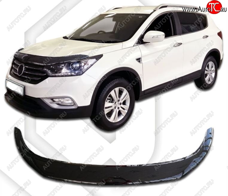 2 199 р. Дефлектор капота CA-Plastiс  Dong Feng AX7 (2014-2017) (Classic черный, Без надписи)  с доставкой в г. Пермь