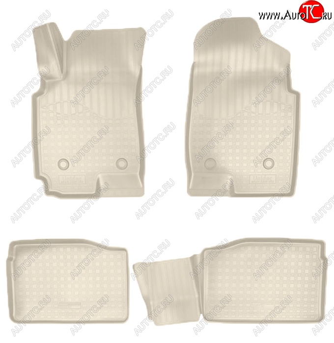 3 199 р. Коврики салонные Noplast (3D)  FAW Besturn X80 (2014-2021) дорестайлинг, рестайлинг (Бежевые)  с доставкой в г. Пермь
