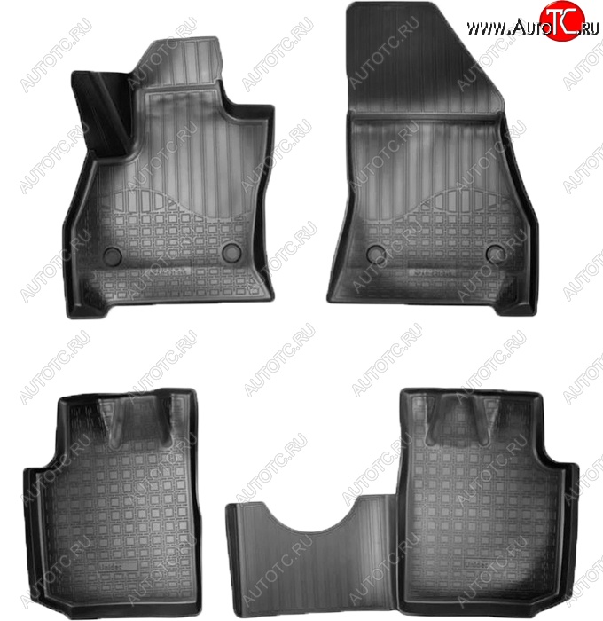 2 139 р. Коврики салонные Noplast (3D)  Fiat 500L  300,350 (2012-2022) дорестайлинг, рестайлинг (Черные)  с доставкой в г. Пермь