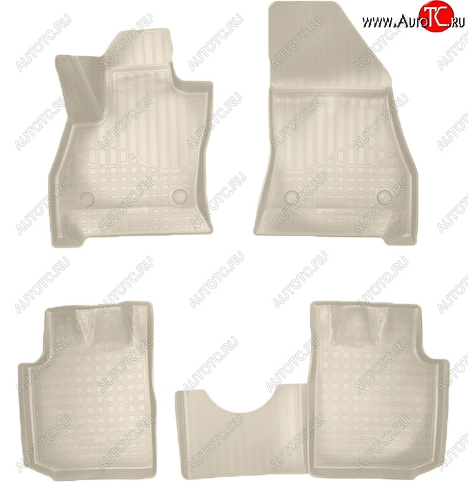 2 759 р. Коврики салонные Noplast (3D)  Fiat 500L  300,350 (2012-2022) дорестайлинг, рестайлинг (Бежевые)  с доставкой в г. Пермь