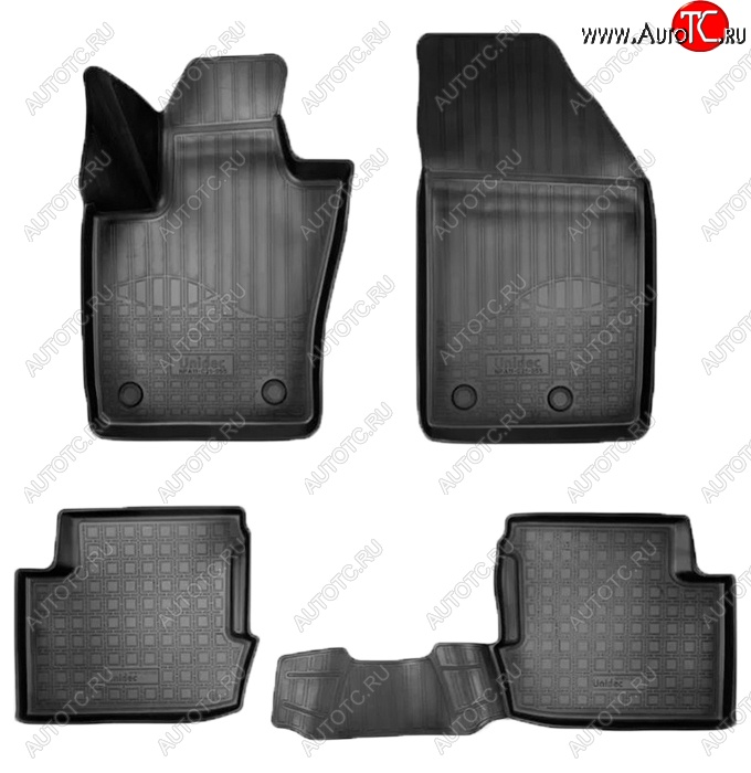 2 139 р. Коврики салонные Noplast (3D)  Fiat 500X  334 (2014-2023) дорестайлинг, рестайлинг (Черные)  с доставкой в г. Пермь