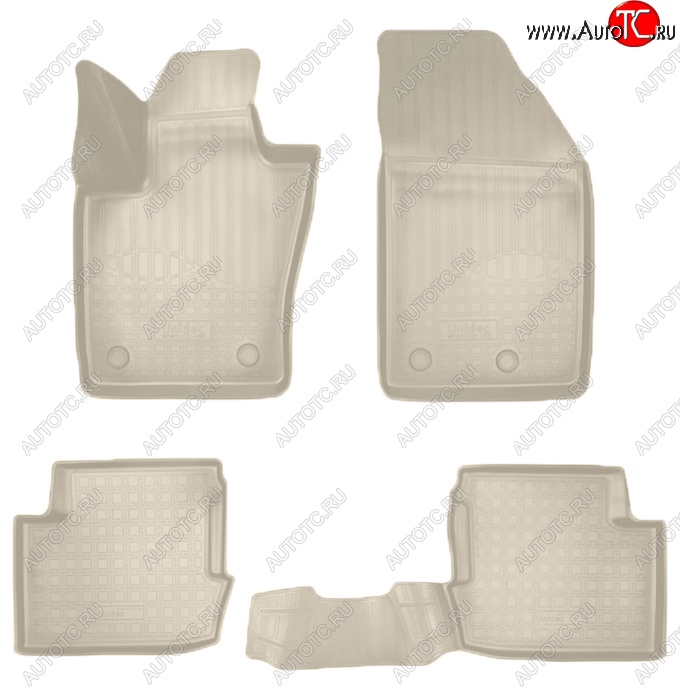 2 759 р. Коврики салонные Noplast (3D)  Fiat 500X  334 (2014-2023) дорестайлинг, рестайлинг (Бежевые)  с доставкой в г. Пермь