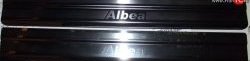 2 033 р. Комплект накладок на порожки автомобиля Novline  Fiat Albea  170 (2002-2012) седан  с доставкой в г. Пермь. Увеличить фотографию 3
