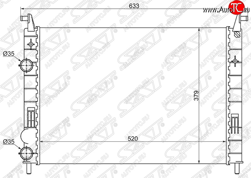 3 369 р. Радиатор двигателя SAT (трубчатый, МКПП) Fiat Palio 178 хэтчбэк 5 дв. дорестайлинг (1996-2003)  с доставкой в г. Пермь
