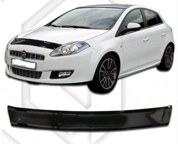 Дефлектор капота (левый руль) CA Plastic (черный) Fiat Bravo  198 (2007-2015) хэтчбэк 3 дв.