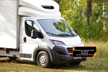 1 439 р. Реснички на фары (глянец) RA Fiat Ducato 290 (2014-2025) (Неокрашенные)  с доставкой в г. Пермь. Увеличить фотографию 3