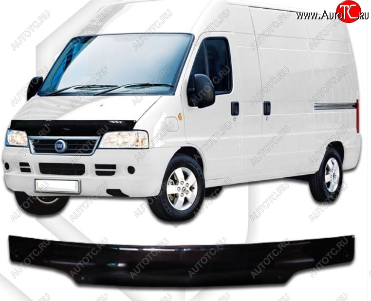2 159 р. Дефлектор капота CA-Plastiс  Fiat Ducato  230 (1994-2002) (Classic черный, Без надписи)  с доставкой в г. Пермь