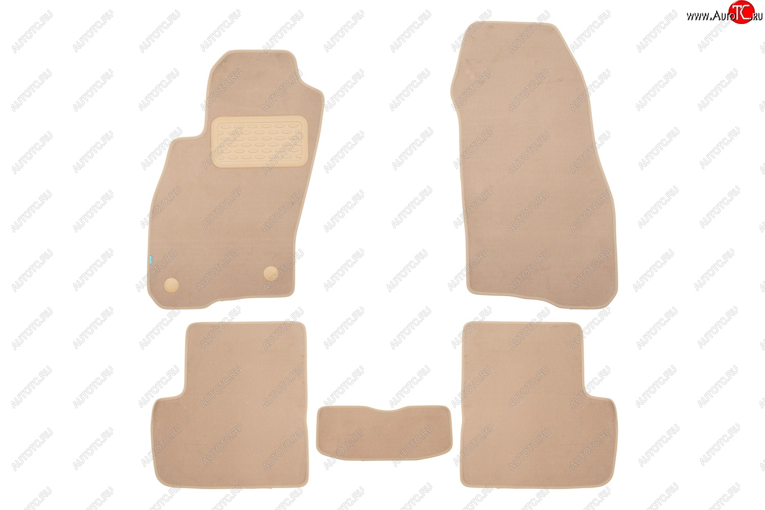 419 р. Коврики в салон Klever Premium (текстиль, 5 шт., подпятник, нубуковая лента)  Fiat Grande Punto (2005-2012) (Бежевый)  с доставкой в г. Пермь