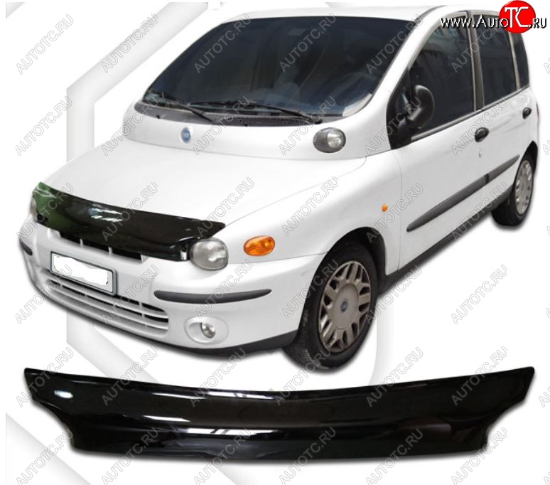 2 079 р. Дефлектор капота CA-Plastic  Fiat Multipla (1998-2010) (Classic черный, Без надписи)  с доставкой в г. Пермь