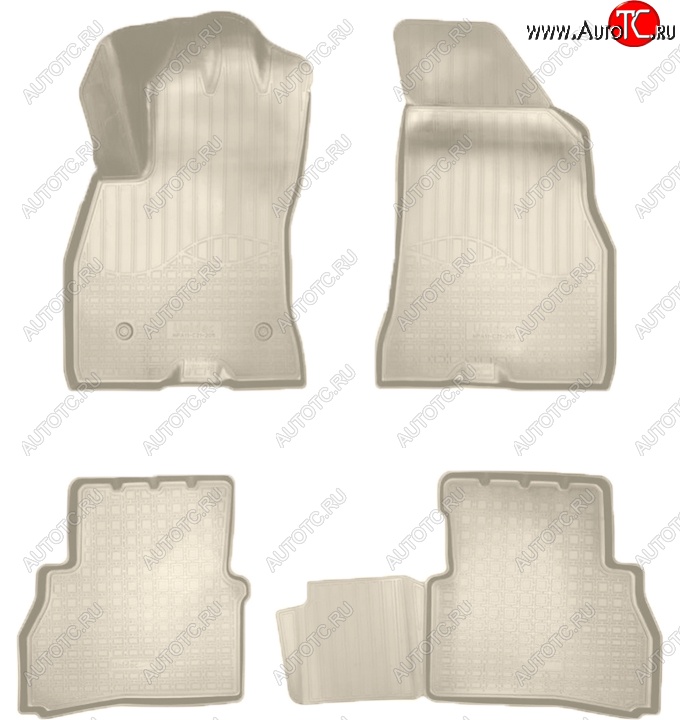 2 759 р. Коврики салонные Noplast (3D)  Fiat Panda  3 319 (2012-2025) (Бежевые)  с доставкой в г. Пермь