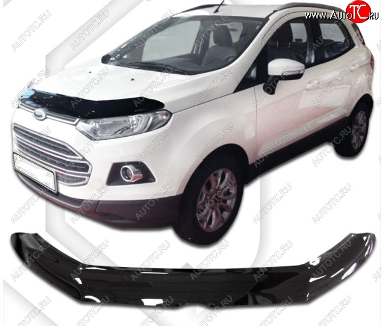 2 159 р. Дефлектор капота CA-Plastiс  Ford EcoSport (2013-2019) дорестайлинг (Classic черный, Без надписи)  с доставкой в г. Пермь