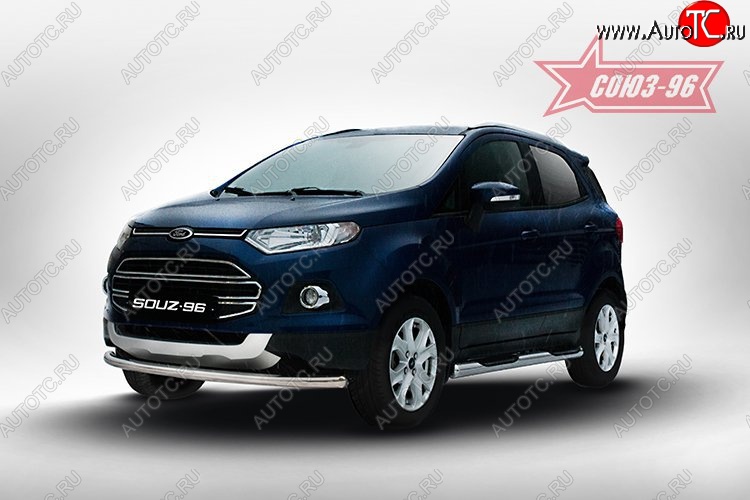 13 832 р. Защита переднего бампера одинарная Souz-96 (d60) Ford EcoSport дорестайлинг (2013-2019)  с доставкой в г. Пермь