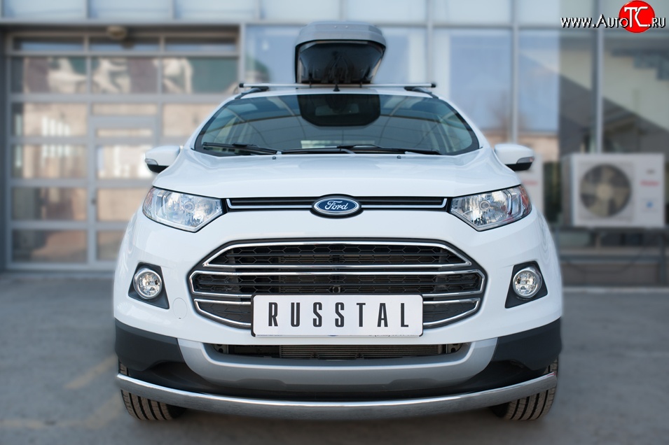 13 749 р. Защита переднего бампера (Ø75х42 мм, нержавейка) Russtal Ford EcoSport дорестайлинг (2013-2019)  с доставкой в г. Пермь