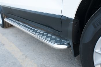 Широкая защита порогов с трубой d42 мм SLITKOFF v2 Ford EcoSport (2013-2019) дорестайлинг