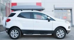 91 999 р. Защита порогов с пластиковыми вставками для ног из круглой трубы диаметром 76 мм Russtal Ford EcoSport дорестайлинг (2013-2019) (Защита порогов с со скосами на торцах (вариант 1))  с доставкой в г. Пермь. Увеличить фотографию 4