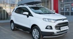 91 999 р. Защита порогов с пластиковыми вставками для ног из круглой трубы диаметром 76 мм Russtal Ford EcoSport дорестайлинг (2013-2019) (Защита порогов с со скосами на торцах (вариант 1))  с доставкой в г. Пермь. Увеличить фотографию 5