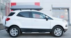 91 999 р. Защита порогов с пластиковыми вставками для ног из круглой трубы диаметром 76 мм Russtal Ford EcoSport дорестайлинг (2013-2019) (Защита порогов с со скосами на торцах (вариант 1))  с доставкой в г. Пермь. Увеличить фотографию 10