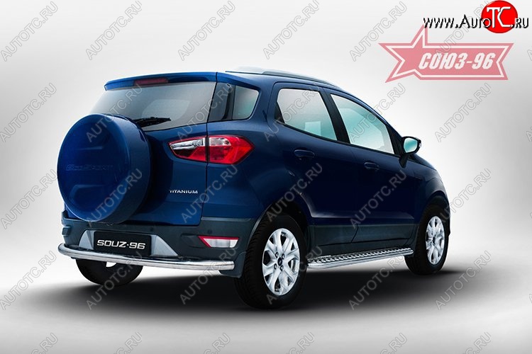 14 264 р. Овальная защита заднего бампера d60 Souz-96 Ford EcoSport дорестайлинг (2013-2019)  с доставкой в г. Пермь