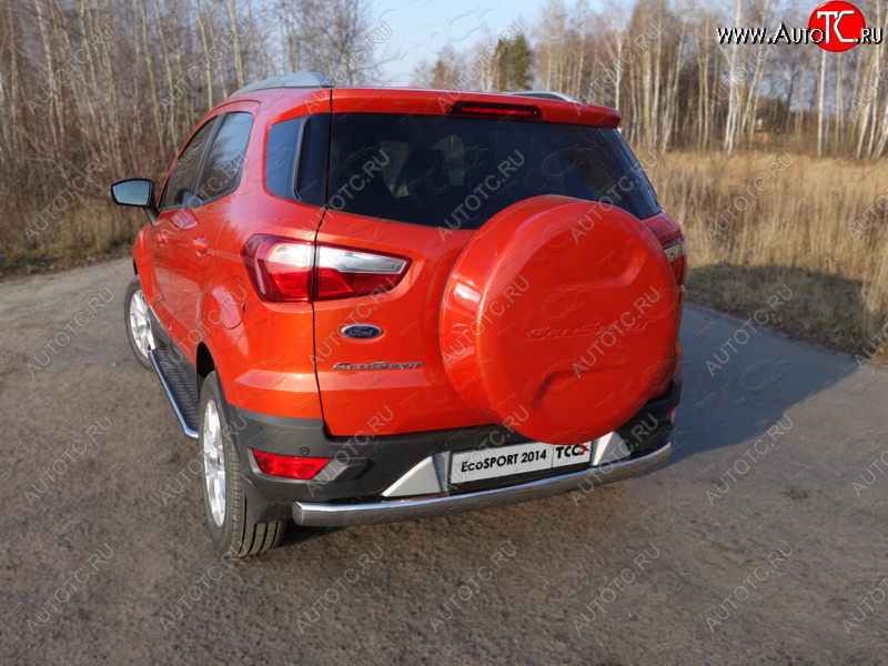 14 899 р. Защита заднего бампера (овальная) ТСС (нержавейка d75х42 мм) Ford EcoSport дорестайлинг (2013-2019)  с доставкой в г. Пермь