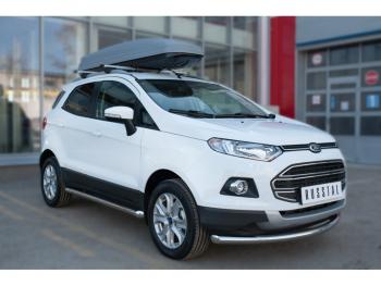 19 999 р. Защита порогов (труба D63 мм) SLITKOFF  Ford EcoSport (2013-2019) дорестайлинг (Защита порогов со срезом 45°)  с доставкой в г. Пермь. Увеличить фотографию 2